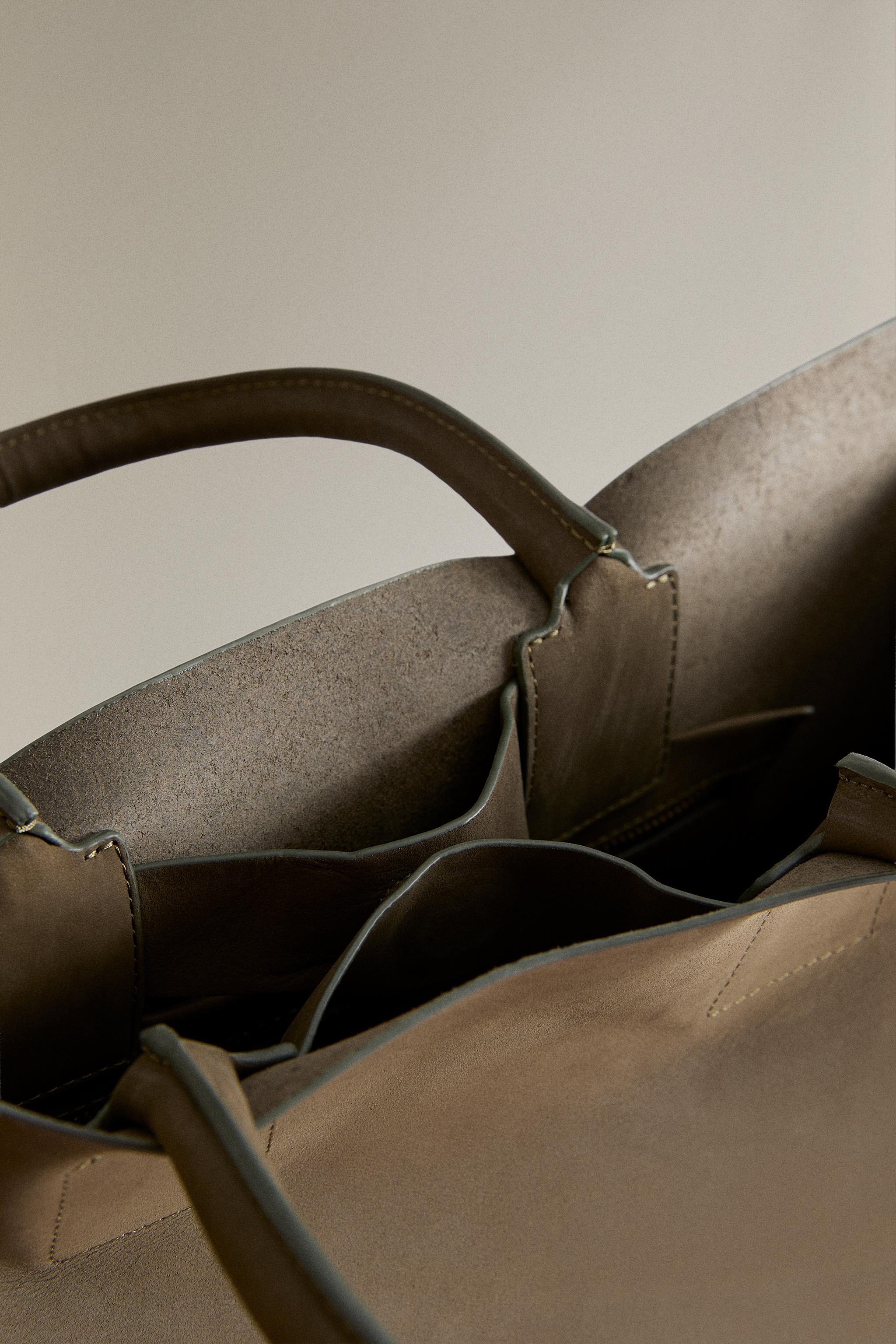 NUBUCK LEATHER SHOPPER BAG